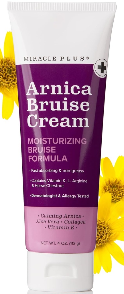 Crème Miracle Plus Arnica Lotion de Relief de Bruise pour Bruiser et Gonflement sur la peau.