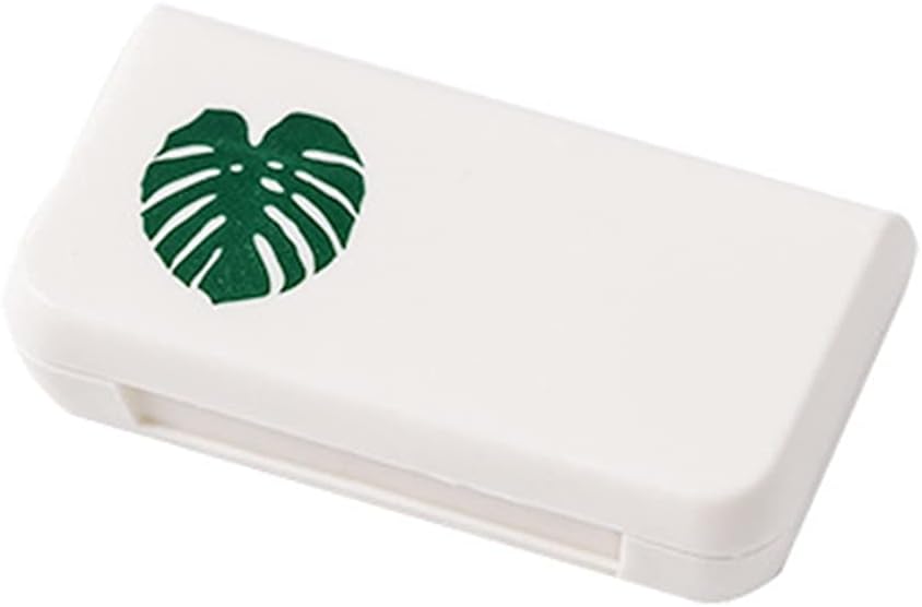 SagaSave Travel Pill Case 3 Compartiments Portable Pill Case Étanche à la poussière et à l'humidité-proof Daily Pill Case Petite boîte à pilules pour les vitamines, huile de poisson, suppléments (feuille de tortue)