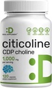 Citicoline CDP Choline, 1000mg par portion, 120 Capsules – Suppléments Choline Extra Force – Nootropic B Propriétés vitaminiques – favorise la santé cérébrale, la mémoire et la concentration – non-OGM