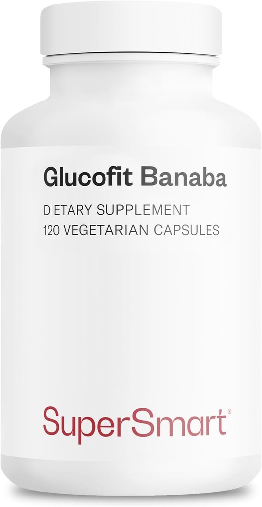 Supersmart - Glucofit 5,3mg par jour (brevet et haute résistance) - 18% Acides corrosiques Supplément d'extrait de feuille de Banaba