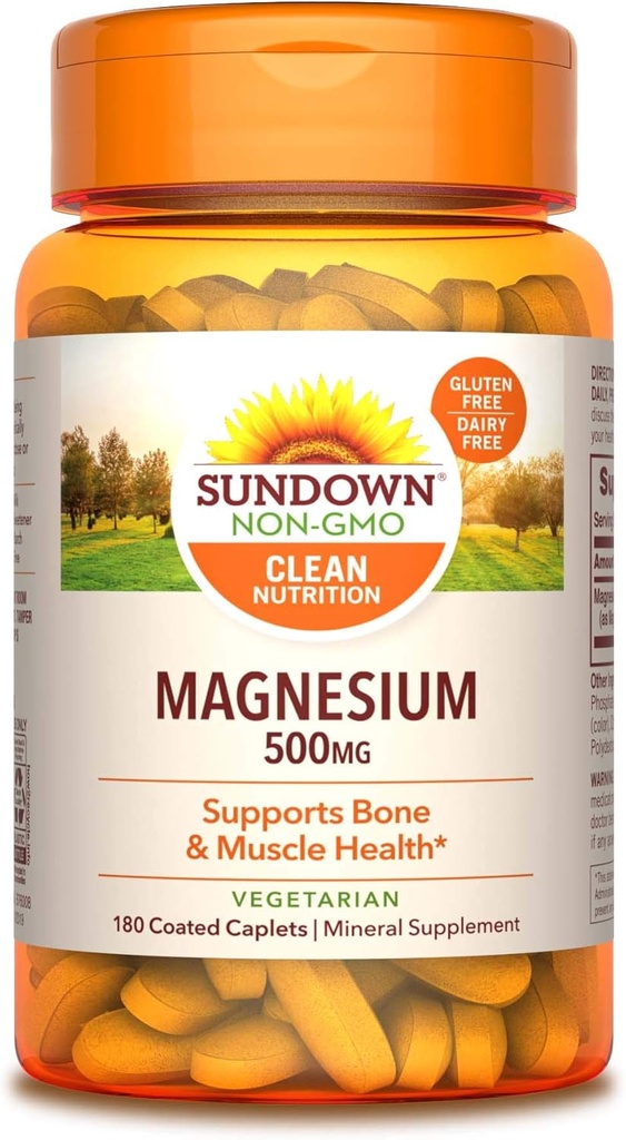 Magnésium Sundown, 180 caplets enduits