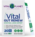 Vital Planet - Vital Gut Renew Poudre Supplément pour la réparation de Gut avec L-Glutamine, Marshmallow et Ginger Root, DGL Racine de réglisse et Aloe Vera biologique, L Glutamine 6000mg, 20 packs de service unique