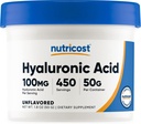 Nutricost Hyaluronic Acid Powder 50 Grams - Water Soluble, Fine Powder, Gluten Free, Non-GMO
