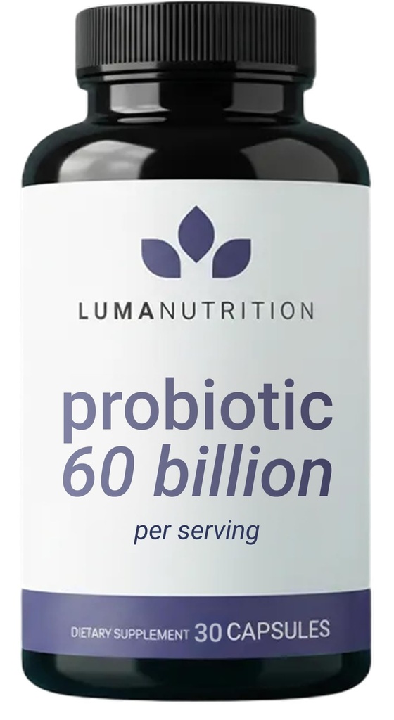 Probiotiques Luma Nutrition 60 Million CFU avec Prébiotiques - Probiotiques pour les femmes et les hommes - Formulé pour la santé des enzymes digestives - Vegan & sans gluten - 60 Capsules