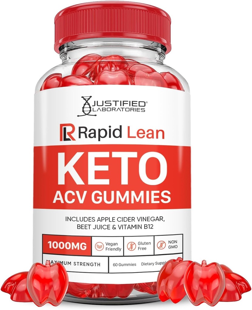 Laboratoires justifiés Rapid Lean Keto ACV Gummies Advanced Formula 1000MG Rapid Lean Keto Gummies vinaigre de cidre de pomme formulé avec du jus de betterave grenade poudre B12 végétalien non OGM 60 Gummys