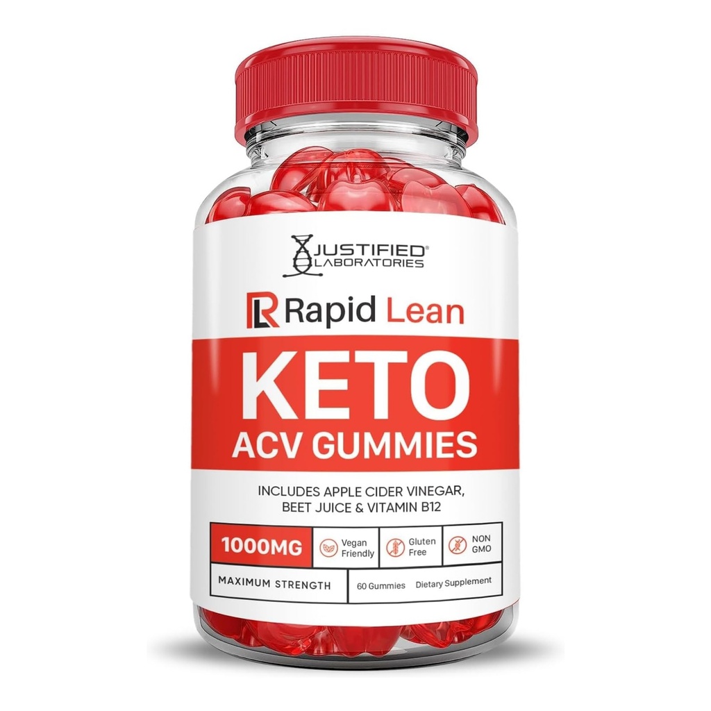 Laboratoires justifiés Rapid Lean Keto ACV Gummies Advanced Formula 1000MG Rapid Lean Keto Gummies vinaigre de cidre de pomme formulé avec du jus de betterave grenade poudre B12 végétalien non OGM 60 Gummys