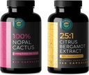 Citrus Bergamot & Nopal Cactus Bundle, 180 Capsules de Citrus Bergamot, 240 Capsules de Nopal Cactus, 1500 Mg de Cactus de poire piquante séchée au soleil avec extrait de poivre noir, 1000 Mg de Bergamot Extrait
