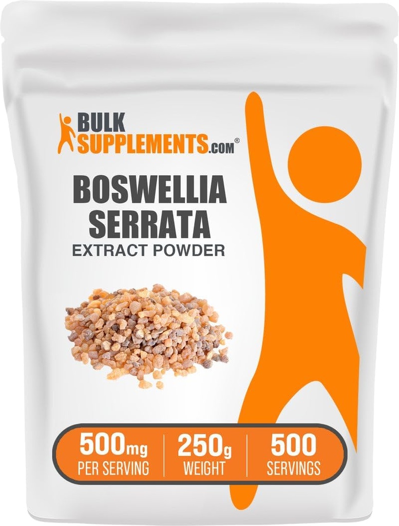 BulkSupplements.com Boswellia Serrata Extract Powder - Boswellia Supplément, de la résine Frankencens - Vegan & Gluten Free, 500mg par portion, 250g (8,8 oz) (paquet de 1)