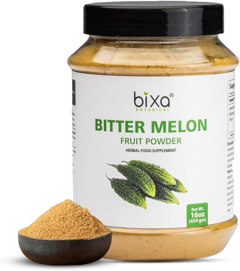 Bixa Bitter Botanical Melon Powder (en poudre) Ayurvédique aide à améliorer la fonction hépatique (en supplément à base de plantes pour la peau et l'estomac) -1 Livre (16 Oz/ 454 GRM)