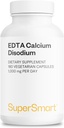 Supersmart - EDTA 1000mg par jour - Supplément EDTA Calcium Disodium - 180 capsules végétariennes