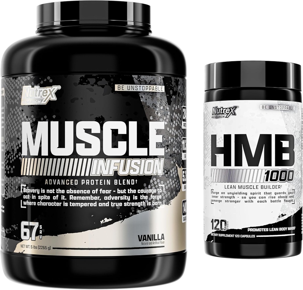 Nutrex Research Whey Protein Powder, Vanilla HMB 1000 MG | Supports Muscle Recovery,
