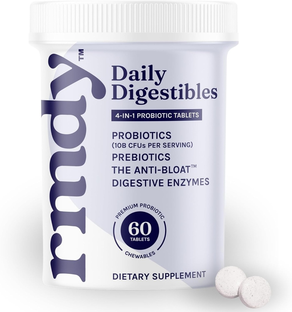 rmdy Constipation, Bloating, & Gas Relief, & Soulagement de la diarrhée, & IBS, probiotique pour la santé digestive & Gut, 60 comprimés de dégel sans sucre