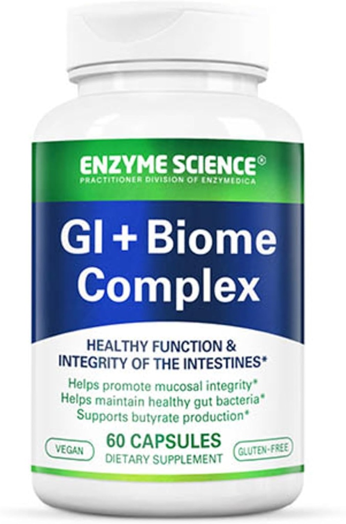 Science de l'enzyme GI + complexe de biome, prébiotiques pour la santé de Gut et équilibre intestinal, 60 capsules (30 portions)