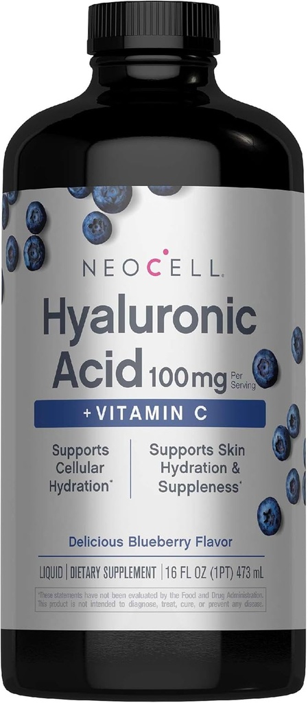 NeoCell Hyaluronic Acid Liquid with Vitamin C, Berry, 16 Fl Oz (Pack of 1) - Packaging May Vary