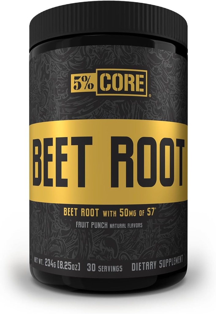 5% Nutrition Organic Core Beet Racine de betterave à oxyde nitrique Beet Racine Poudre de pré-entraînement Additif.