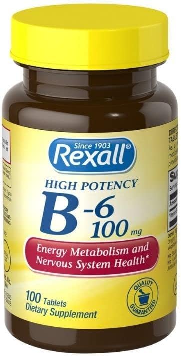 Rexall Vitamin B6 100 mg Tablets, 100 ct