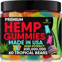 Gummies de chanvre pour la nuit, les comestibles d'ours gommy, le repos et la détente, le soutien du sommeil, huile oméga de haute puissance pour Nap-Fabriqué aux États-Unis
