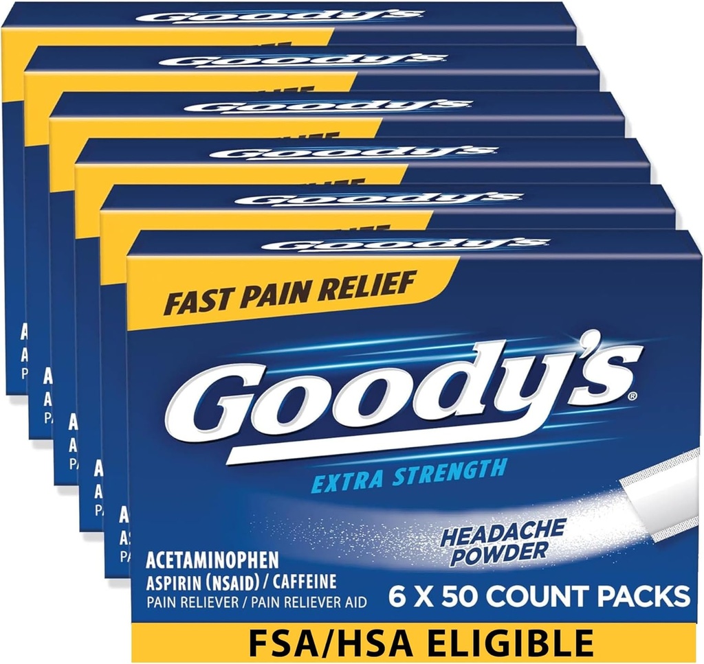 Goody's Extra Strength Headache Powders 50 ea (Pack of 6)