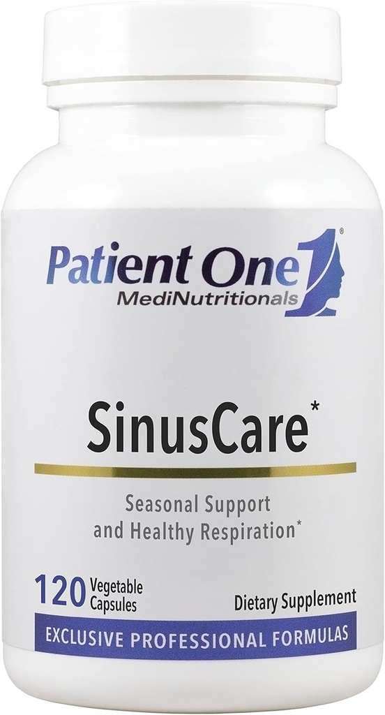 Patiente One SinusCare (Sinus) Supplément pour soutenir les fonctions sinusales, nasales, pulmonaires et respiratoires en bonne santé*