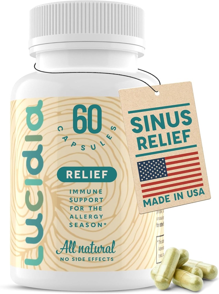 Lucidia Allergie non somnolente et Fièvre de foin Soutien à la santé des sinus avec Quercetin NAC et Sting Nettles Histamine Bloc Artemis Thérapeutique