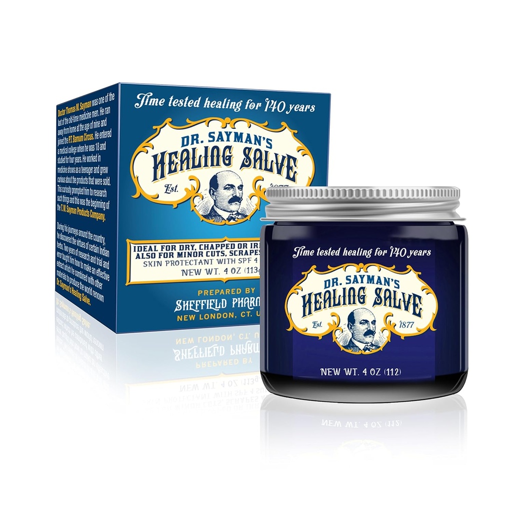 Sayman's Healing Salve – Le soin de la peau original Onguent et protecteur/excellent pour la peau démangeaison, sèche et sensible / Treats Pieds craqués, talons rugueux et lèvres en chaume (4oz.)