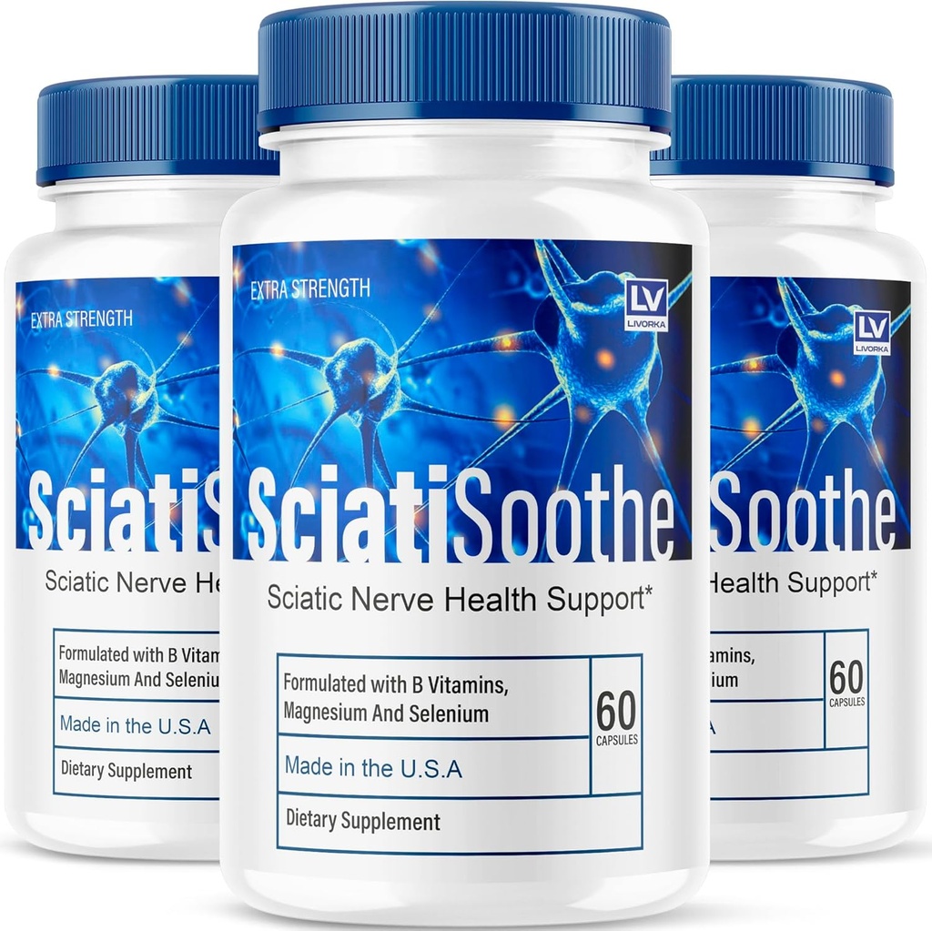 LIVORKA (3 Pack) Sciatisoothe - Supplément Sciatisoothe, Sciati Soothe, Sciatisooth Vitamines, Sciatisooth, Sciati Soothe Supplément, Sciati Sooth Capsules, Sciati Sooth, 180 Capsules pendant 3 mois