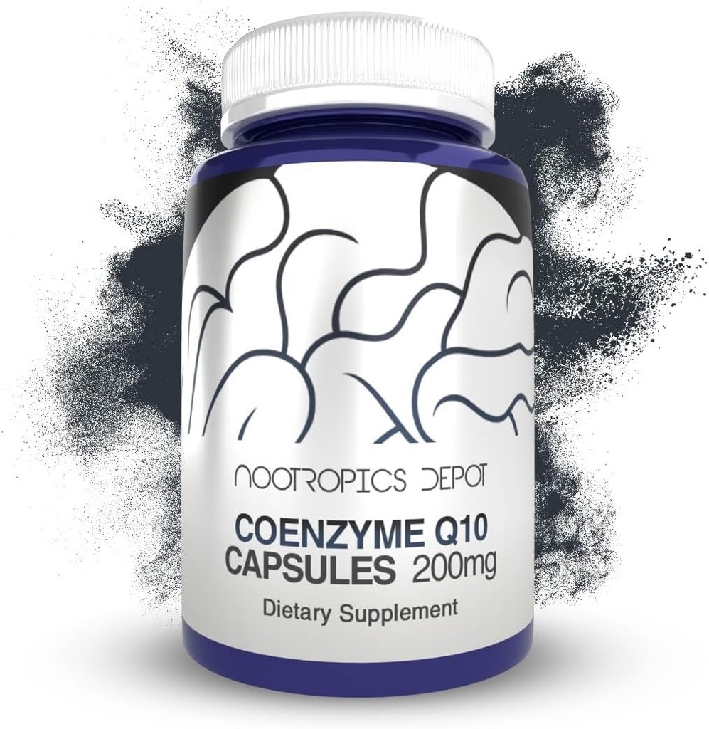 Nootropics Depot CoEnzyme Q10 Capsules $ 200mg $ Ubiquinone $ 60 Compte $ Énergie, fonctions cognitives et cellulaires
