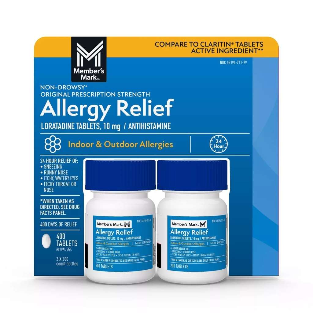 Allergie Mark du membre Loratadine 10mg Antihistamine (Comparer à Claritin),Tablet, 400-Count