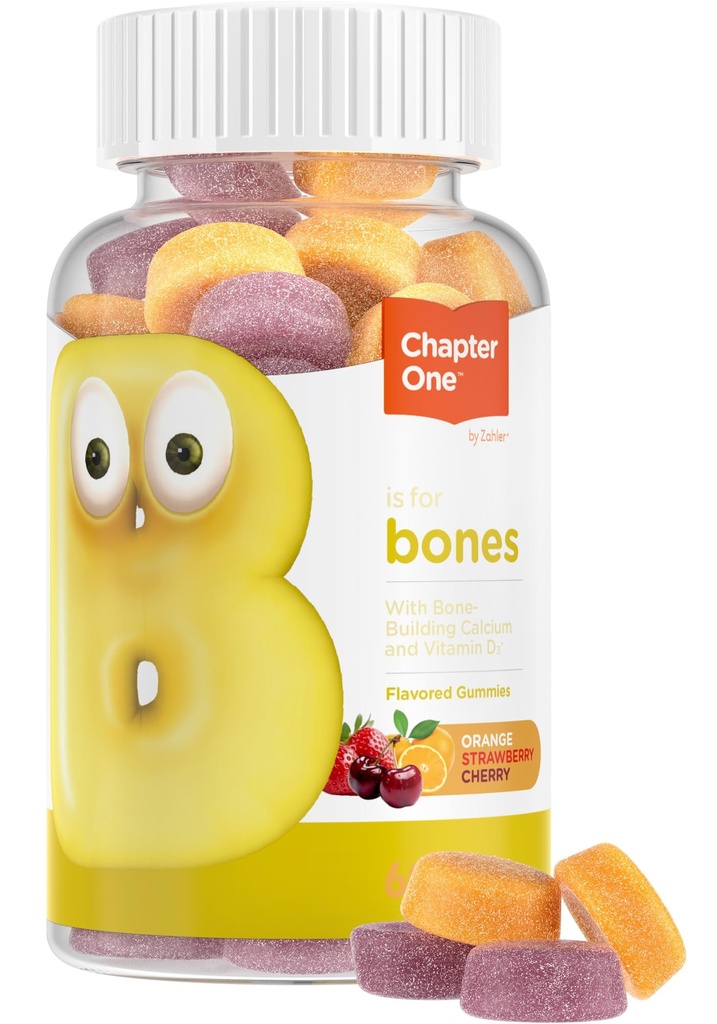 Zahler Yummy Kids Gommies de calcium - Gommies de vitamine D de calcium pour enfants - Supplément de calcium sans gluten 250mg sans OGM avec vitamine D3 - Soutien aux os et dents forts chez les tout-petits et les enfants (60 Nombre)