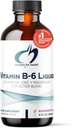 Conceptions pour la santé Vitamine B6 liquide - 50mg B6 avec supplément de chélate de magnésium + zinc - Absorbants Facilement + Grande Dégustation Arôme framboise (24 portions / 4 Fl Oz)