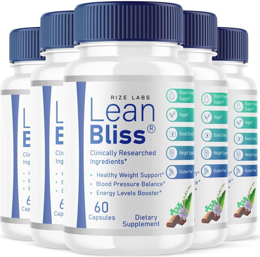 (5 Pack) Lean Bliss Weight Loss Pills, Lean Bliss Fat Burning Formula, LeanBliss Advanced Metabolism Capsules For Natural Weight Management & Blood Support, LeanBliss Dietary Supplement (300 Capsules)