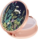 Boîte à pilules de Rouidr, 3 Cas de pilules de Compartment, Boîte à médicaments de voyage pour la Purse et la Poche, Rose Gold, Dandelion
