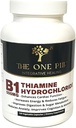 Vitamine B1 Chlorhydrate de Thiamine, Thiamine Hcl, 500mg-120 Capsules,Vegan,Non OGM,Pas d'additifs artificiels ou de stéarate.