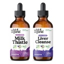 Lait sauvage et biologique Teinture de chardon 4 fl oz et nettoyant du foie Teinture 4 fl oz