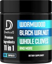 11in1 Wormwood Capsules - 180 Capsules Extracted from Black Walnut, Cloves, Ginger, Turmeric, Apple, Berberine HCl & More - Support Immune System for 3 Months