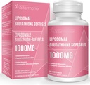 Glutathion liposomique Softgels 1500MG, Supplément réduit de glutathion avec vitamine C, Meilleure absorption, Antioxydant puissant non-OGM pour le vieillissement en santé, Detox, Santé immunitaire, 60 Softgels