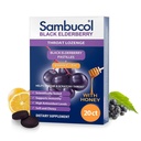 Sambucol Black Elderberry Throat Lozenge - Sambucus Elderberry Lozenges avec vitamine C, zinc et miel, aide à apaiser une gorge scratchy, des antioxydants élevés, sans gluten - 20 comte