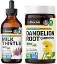 BIO KRAUTER Thistle de lait Teinture 4 Fl. Oz. & Dandelion 60 Gummies