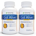 Gut Alive - All Natural Support to Fight IBS, Heartburn, Acid Indigestion, Acid Reflux, Bloating & Gas. Formulation unique (60 Nombre (paquet de 2))