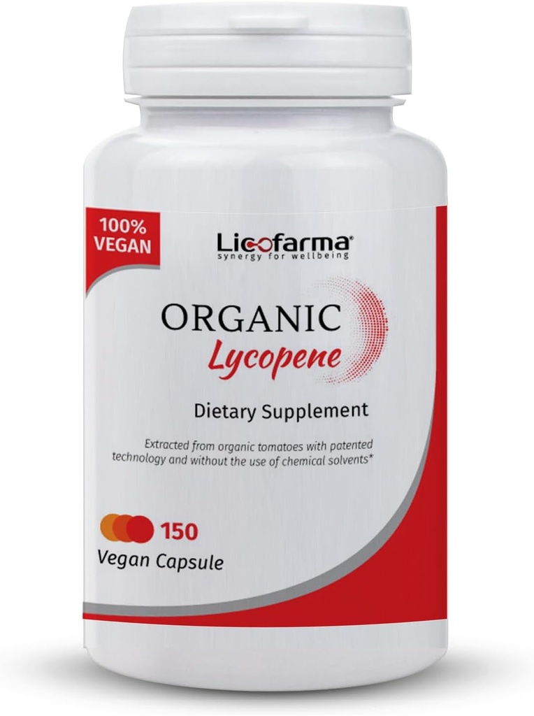Lycopène Organique: Supplément Naturel Antioxydant avec Lycopène Organique de Tomate: 150 Capsule Pack