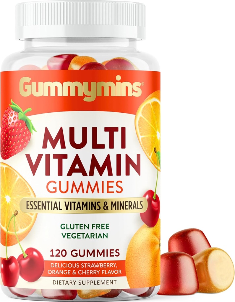 Gummymins® Premium Multivitamine Gummies.com Pas de colorants artificiels ou d'arômes.com Multivitamines pour les femmes et les hommes.com Gluten/Dairy/Soy Free, Végétarien, Gummy Vitamines.com 120 Nombre, 60 jours