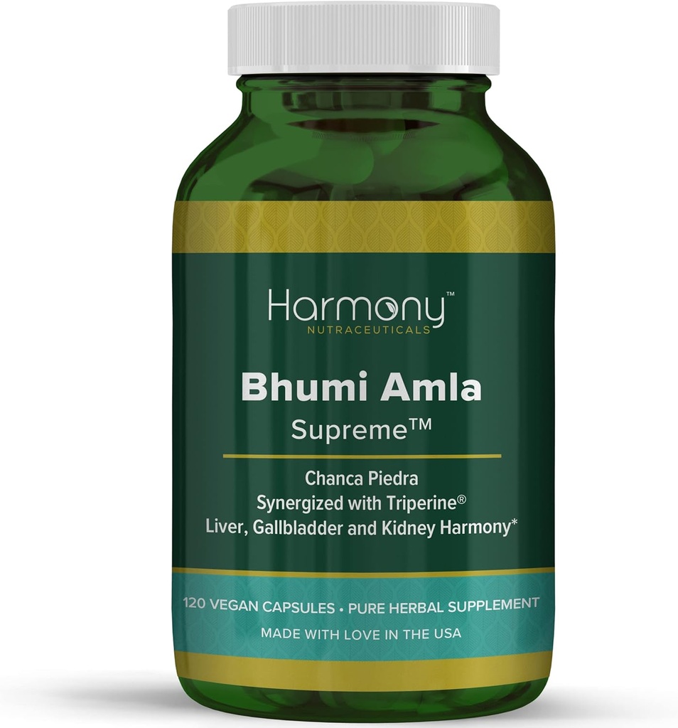 Bhumi Amla Supreme - Chanca Piedra – Harmony Nutraceutical La plus haute puissance, la bioactivité maximale, supplément à base de plantes pures pour foie, Gallbladder et rein
