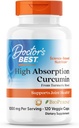 Médecins BEST Haute Absorption Curcumine de la racine curcuma, soutient la santé articulaire, non-OGM, sans gluten, sans soja, végan 120 capsules de légumes