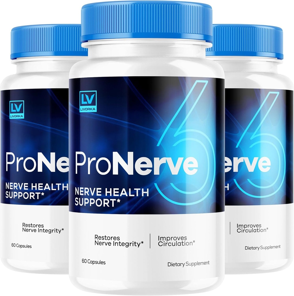 LIVORKA Pronerve 6, Nerve Health Support Advanced Formula - 180 capsules (3 mois d'approvisionnement) - Pack de 3