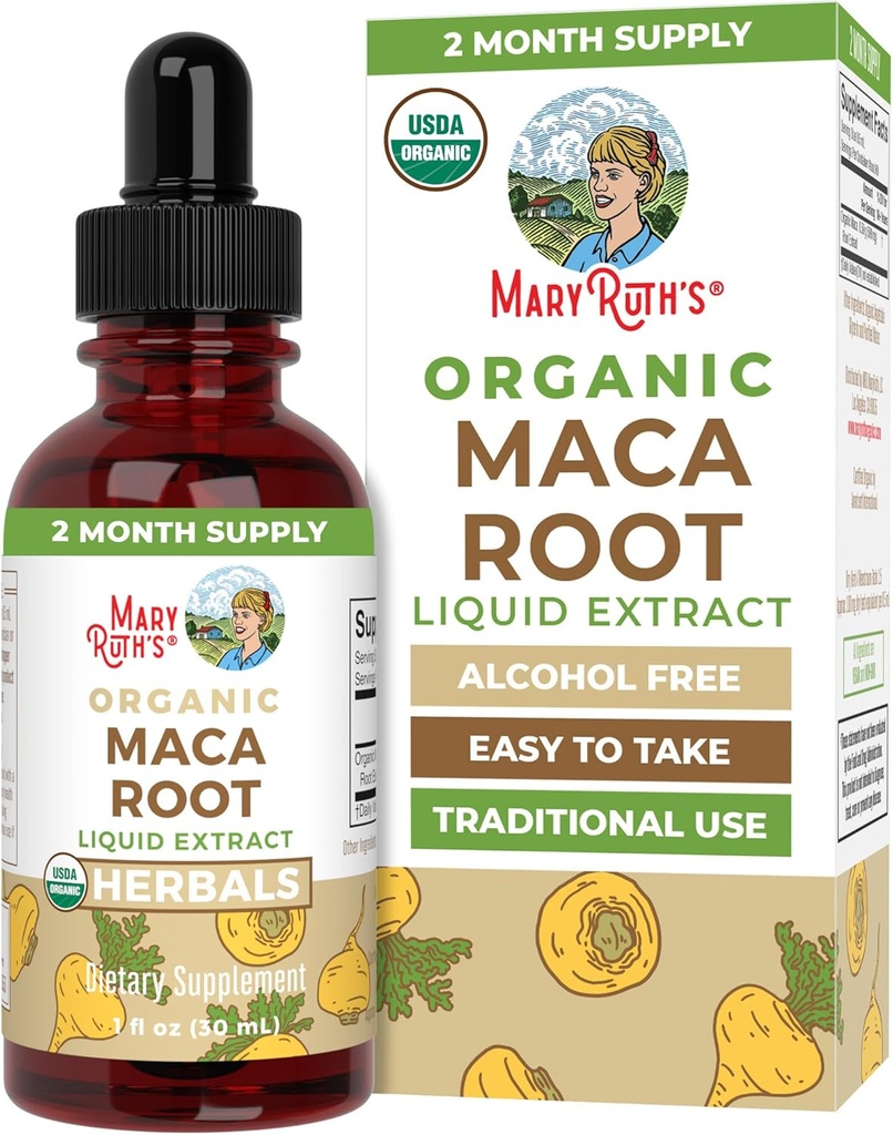 MaryRuths USDA Racine biologique gouttes liquides de Maca