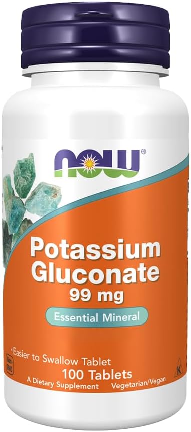 Maintenant Aliments Gluconate de potassium, 100 CT