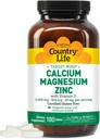 Pays Vie Calcium Magnésium Zinc avec vitamine D3 et acide L-Glutamique, complément alimentaire pour le soutien des os, certifié sans gluten, 1000mg/500mg/25mg, 180 comprimés