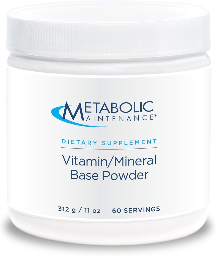 Maintenance métabolique en poudre minérale de base de vitamine - Sans fer multivitamine avec des vitamines actives B + minéraux chélatés (312 grammes, 60 portions)
