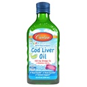 Carlson - Huile de foie de morue pour enfants, 550 mg d'Oméga-3, Vitamines A et D3, Norvégien sauvage, Gum bulle, 250 mL