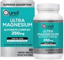 Qunol Magnésium Glycinate complexe, doux sur l'estomac, 250mg une pilule dose, supérieure-absorption Magnésium, Nerve, os et supplément de santé musculaire, 90 Compte (paquet de 1)